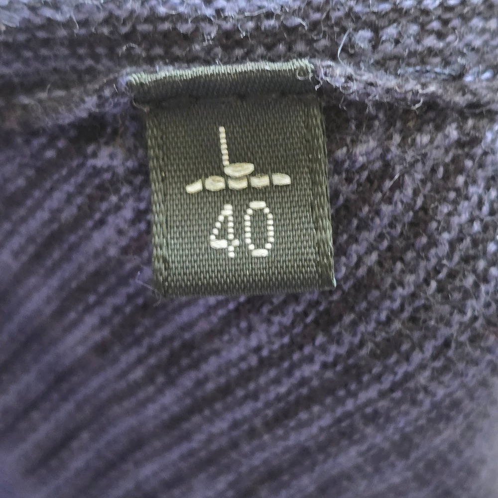 Massimo Dutti Mens Large 40 Blue Cotton Cashmere Striped Crew Neck Sweater - Picture 8 of 8